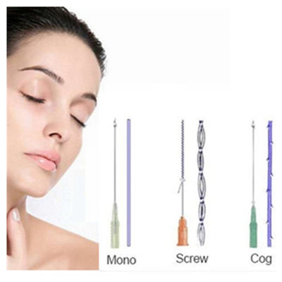 উচ্চ মানের চোখ ব্রো কপালে Pdo Thread Blunt Sharp Needle 4D 6D Cog Thread Lifting